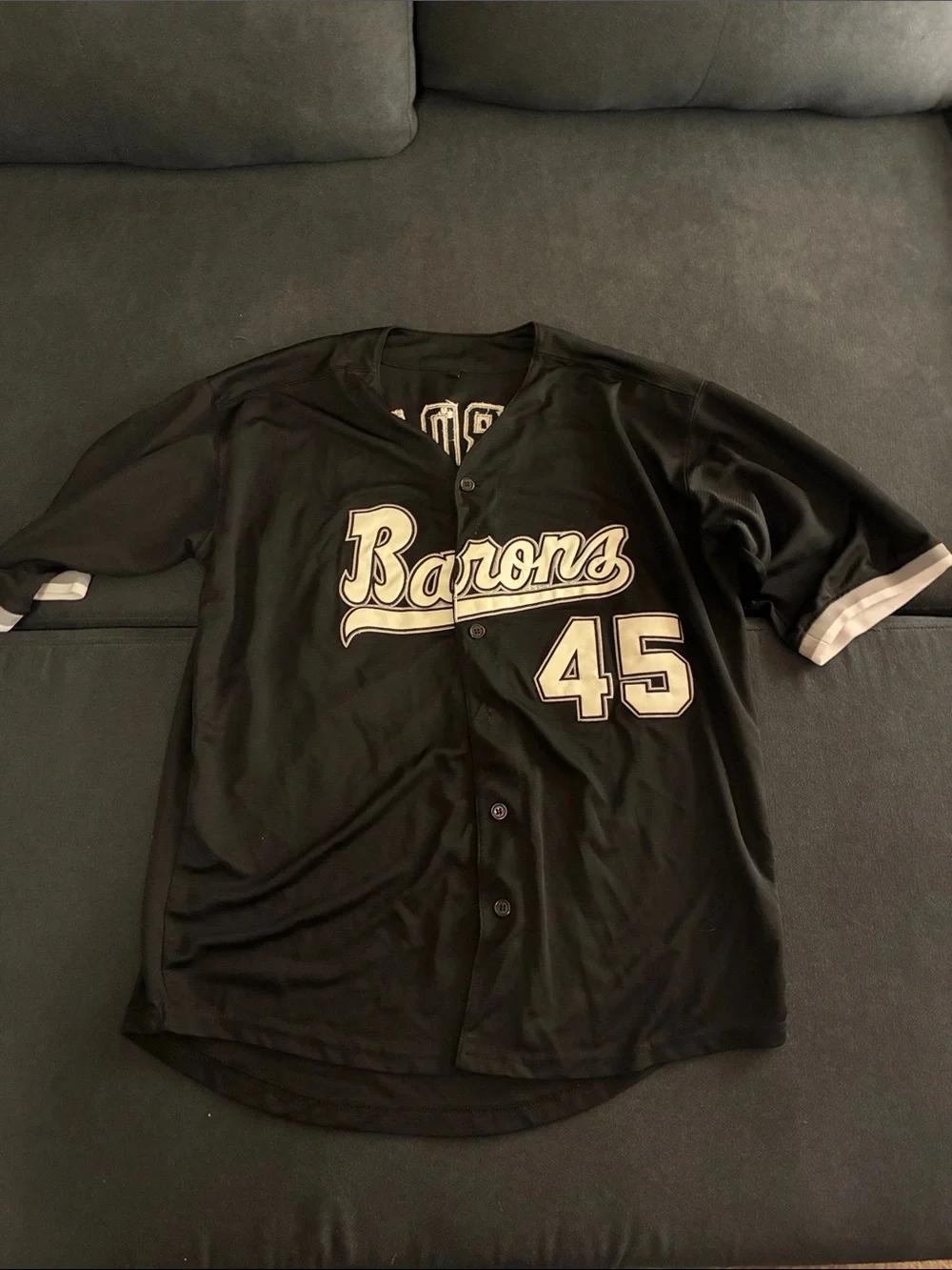 Jordan Black Short-Sleeve Jersey with White 45